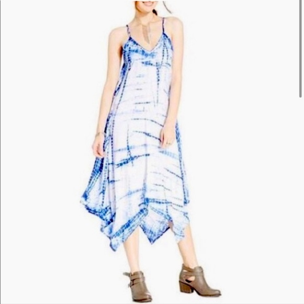 American Rag Tie Dye Hippie Boho Handkerchief Midi Dress